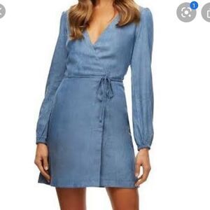 Kookai Chambray Wrap Dress